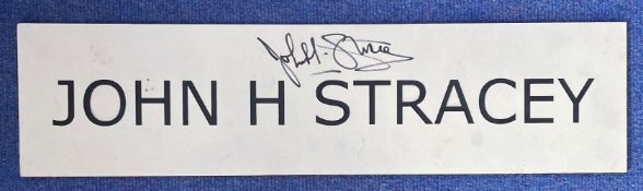 British Boxer John H Stracey Signed Personal Named Black and White Mount. Measures 24x6 Overall.