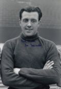 Autographed Joe Lancaster 12 X 8 Photo B/W, Depicting The Manchester United Goalkeeper Posing For