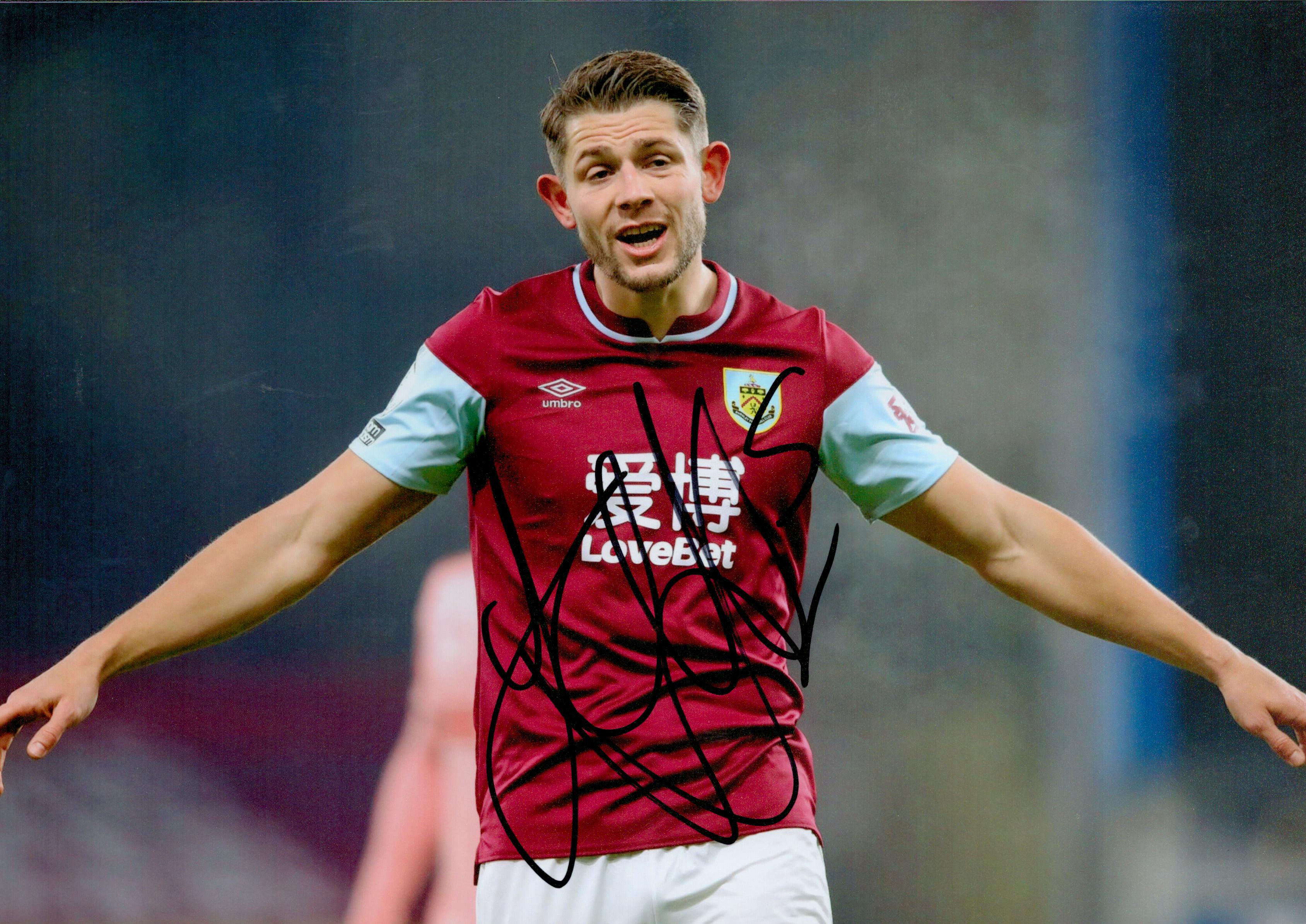 James Tarkowski Signed Burnley 8x12 Photo. Good condition. All autographs come with a Certificate of