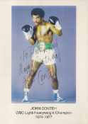 Boxer John Conteh Signed 12x8 Colour Personal Promo Photocard. Dedicated To Jan Lamb. This Superb