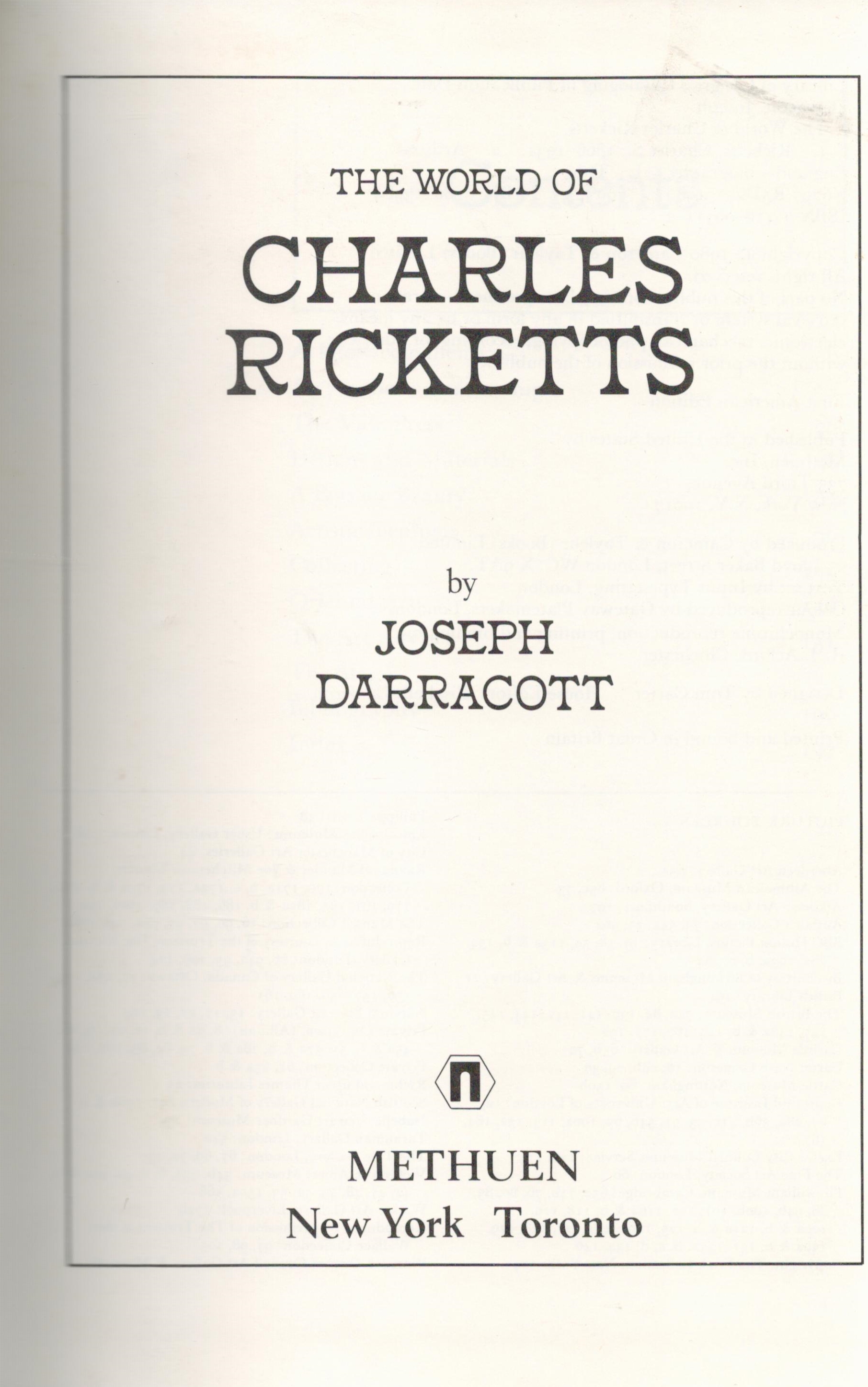 The World of Charles Ricketts by Joseph Darracott Hardback Book 1980 First U. S. A. Edition - Image 2 of 3