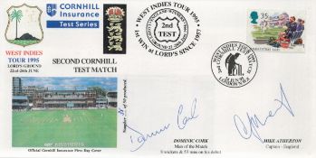 Cricket Mike Atherton and Dominic Cork Signed West Indies Tour 1995 at Old Trafford 27 31st July