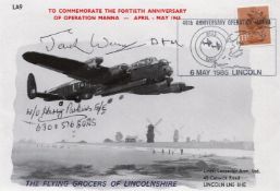 WW2 Harry Parkins, Jack Warner Signed Commemorative 40th Anniversary of Operation Manna April May