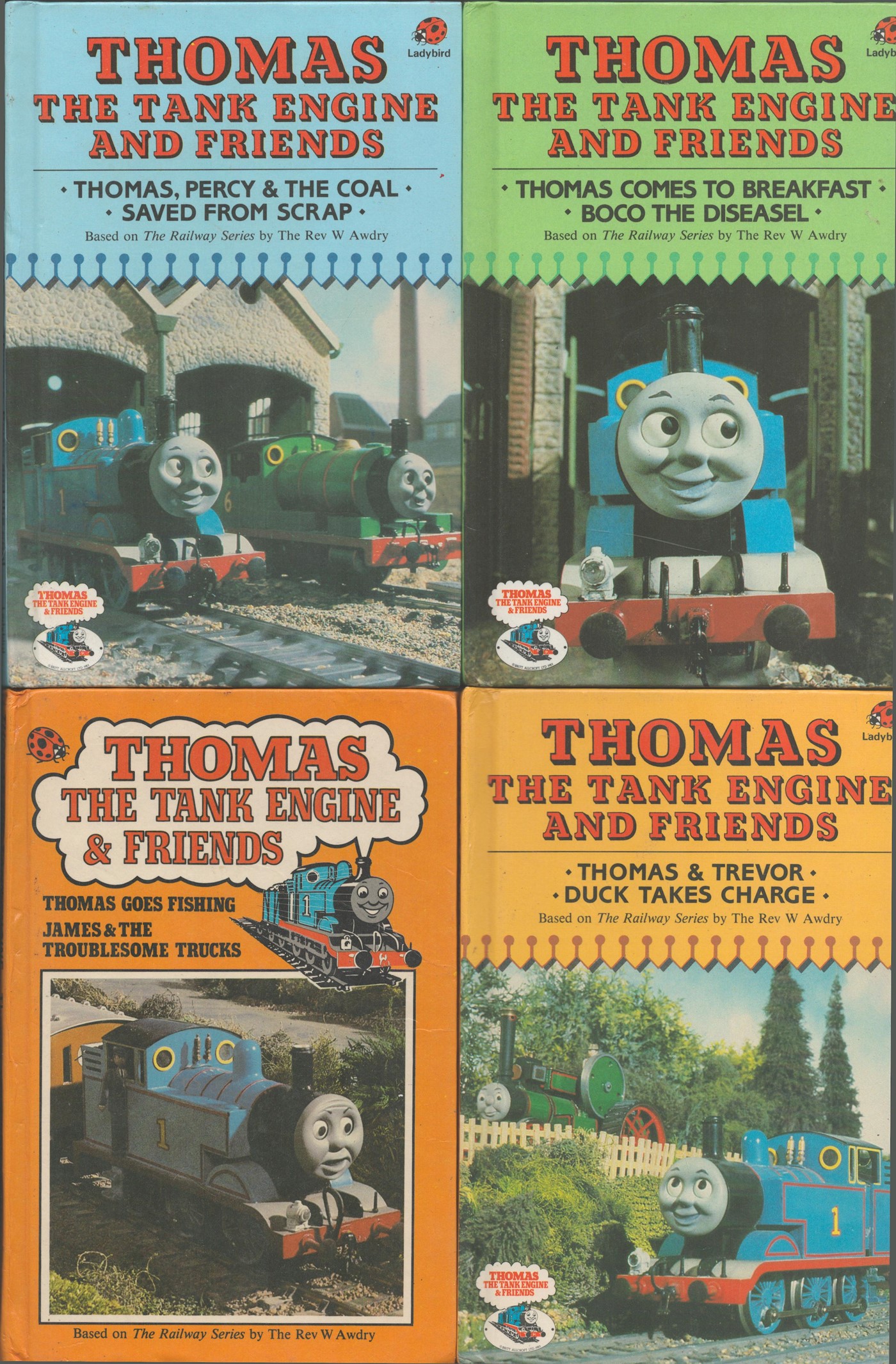 Thomas The Tank Engine and Friends vintage Ladybird book collection featuring 7 hardback books