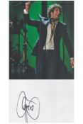 Singer, Josh Groban signature piece featuring a 10x8 colour photograph and a signed white card.