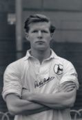 Autographed Peter Baker 12 X 8 Photo B/W, Depicting The Tottenham Full Back Posing For Photographers