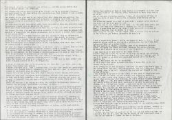 Reggie Kray Report on HMP Long Lartin, Typed, Unsigned. Great Content. 2 pages in total. Good