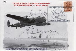 WW2 Frank Tolley, Jack Warner Signed Commemorative 40th Anniversary of Operation Manna April May