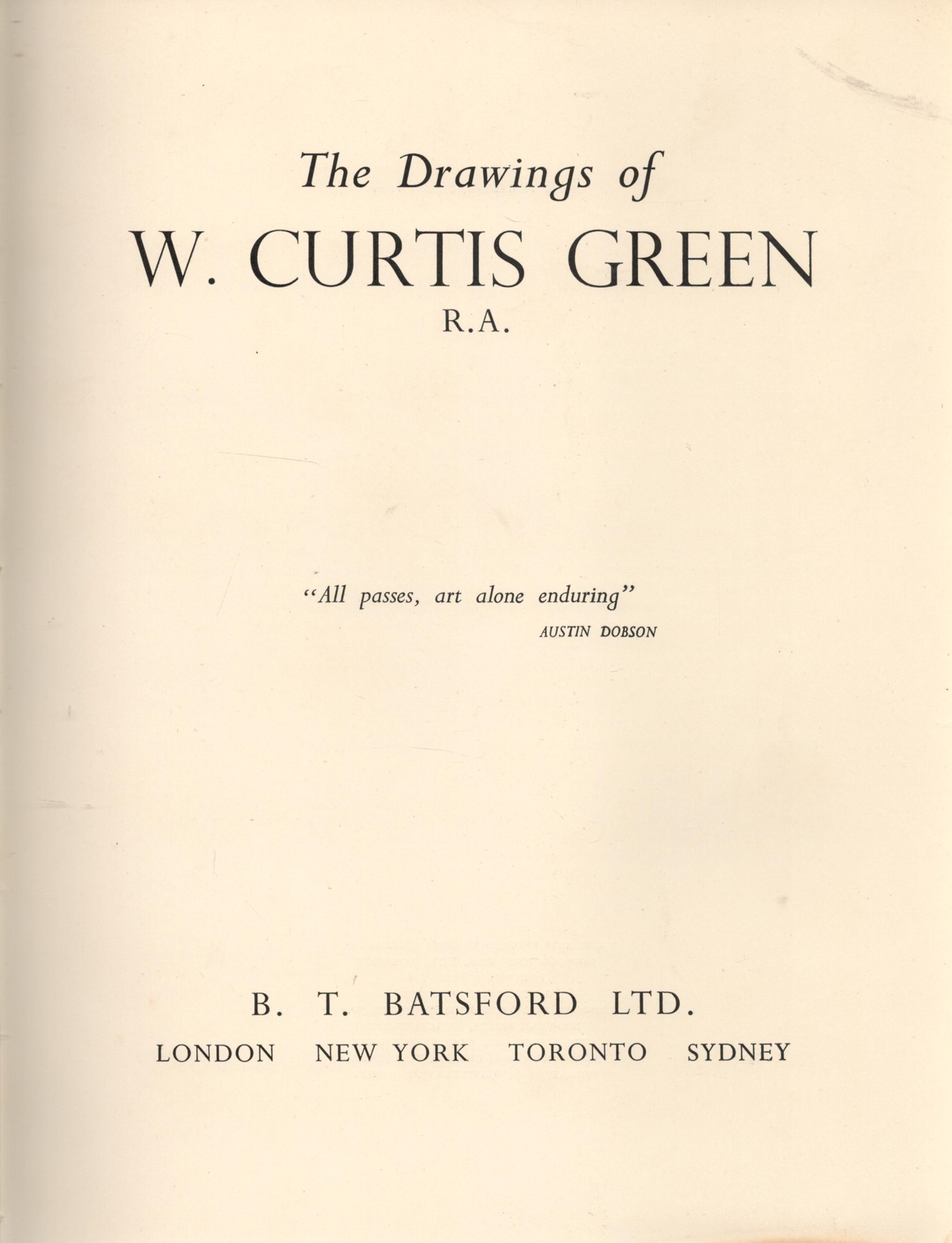 The Drawings of W Curtis Green R. A. Hardback Book 1949 First Edition published by B T Batsford - Image 2 of 3