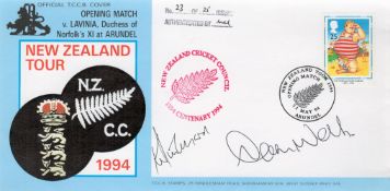 Cricket Ken Rutherford and Alan Wells Signed New Zealand Tour 1994 First Day Cover. 23 of 25