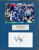 Nigel Martyn Signed Photo 8x10 Mounted Everton Display. Good condition. All autographs come with a