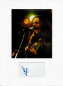 English Singer Roy Wood Signed Signature Card with 10x8 Colour Photo Showing Himself. Mounted