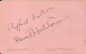 Clifford Mollison and David Hutchinson Signed 5x3 Autograph Album Page. On Reverse is the