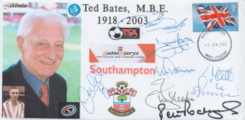 Multi signed Southampton FC cover Signed by 11. Signatures include Francis Benali, Jimmy Case, Nick