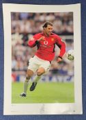 Football Ruud Van Nistelrooy signed 23x16 Legends series big blue tube print pictured in action