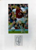 Robert Pires Signed Card With 12x16 Mounted Arsenal Photo. Good condition. All autographs come