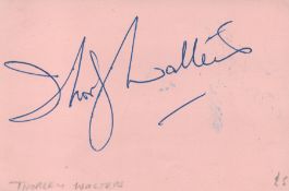 Thorley Walters (Dracula) Signed 6x3 Autograph album Page. Fantastic Signature. Good condition.