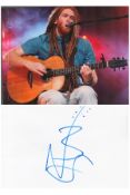 Singer, Newton Faulkner signature piece featuring a 10x8 colour photograph and a signed white