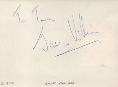 James Villiers Signed 5x4 Autograph Page on 21. 9. 72. Dedicated. Great Signature, Good Condition.
