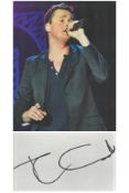 Keane lead Singer, Tom Chaplin signature piece featuring a 10x8 colour photograph and a signed white
