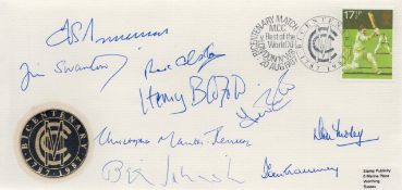 Cricket 9 Signed Bicentenary 1787 1987 FDC. Signings include Fred Trueman, Jim Swanton, Rex
