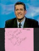 Dale Winton (1955 2018) Presenter Signed Page With Photo. Good condition. All autographs come with a