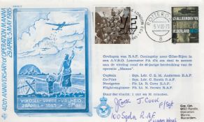 WW2 Flt Sgt Jack Cook of 100 Squadron Signed Operation Manna 40th Anniversary FDC. 1 of 20 Covers