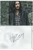 Singer, Hozier signature piece featuring a 10 x8 colour photograph and a signed card. The white card