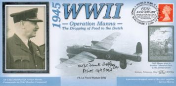 WW2 Flt Lt Frank Wolfson DFC Signed Operation Manna Dropping Food To The Dutch Benhams FDC.