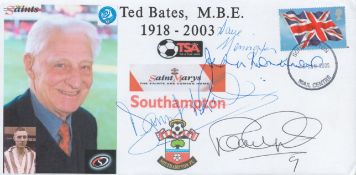 Multi signed Southampton FC FDC. Signed by 9. Signatures include Dave Merrington, John Mortimore,