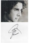 Singer, Josh Groban signature piece featuring a 10x8 colour photograph and a signed white card.