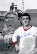 Autographed Bill Foulkes 12 X 8 Photo Colorized, Depicting A Montage Of Images Relating To The