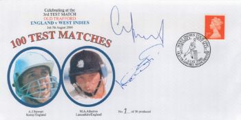 Cricket Alec Stewart and Mike Atherton Signed 100 Test Matches England V West Indies First Day