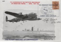 WW2 Jeff Brown of 576 Squadron Signed Commemorative 40th Anniversary of Operation Manna April May