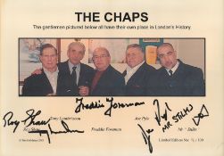 Rare Multi Signed The Chaps 9 of 100 12x8 Photo. Signings include Freddie Foreman, Roy Shaw, Tony