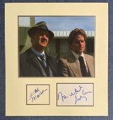 Michael Douglas and Karl Malden Signed Separate Signature pieces with Photo. Mounted