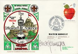 Arsenal V Liverpool Littlewoods Cup Final 1987 Dawn First Day Cover Signed By Charlie Nicholas. Good