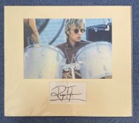Queen Drummer Roger Taylor Signed Signature Card With 11x7 Colour Photo. Mounted Professionally to