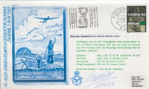 WW2 Brigadier General Kuebart BNA Signed Operation Manna 40th Anniversary FDC. 226 of 1000 Covers
