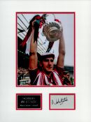 Norman Whiteside Signed Card Manchester United 12x16 Double Mounted Photo. Good condition. All