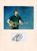 English Singer Jake Bugg Signed Signature Piece with Colour 9x7 Photo of Himself During a Live