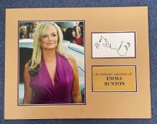 Spice Girl Emma Bunton Signed Signature Card With 10x8 Colour Photo of Herself and a Name Plaque.