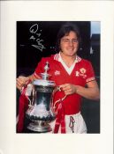 David Mccreery Signed Manchester United 12x16 Mounted 1977 Fa Cup Photo. Good condition. All