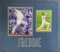Cricket Freddie Flintoff Signed 10x8 Colour Photo with further smaller unsigned colour photo.