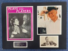 John Gielgud Signed 6x4 Black and White Vintage Photo, Mounted with larger 10x8 Colour photo, and