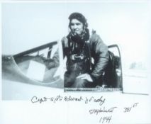 WW2 Captain Edward J Vesely Signed 6x5 Black and White Photo. Vesely Joined 381st Fighter Group.