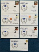 George Cross Collection of 7 Signed 65th Anniv of the George Cross FDC with Stamps. Signatures