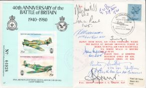 40th Anniv Battle of Britain Signed by 8 Pilots, Crew, involved in the Battle of Britain. Last