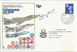 WW2 fighter ace Johnny Kent DSO DFC signed Farnborough Air show cover. Good condition Est.