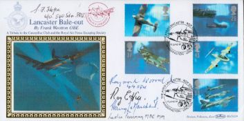 WW2 10 RAF WW2 Pilots Signed Lancaster Bale-Out Caterpillar Club FDC. Signatures include Stan Hope